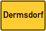Place name sign Dermsdorf