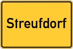 Place name sign Streufdorf