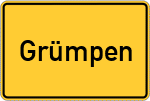 Place name sign Grümpen