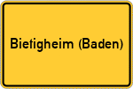 Place name sign Bietigheim (Baden)