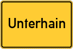 Place name sign Unterhain