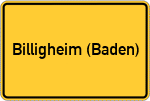 Place name sign Billigheim (Baden)