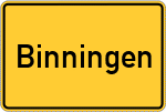 Place name sign Binningen, Eifel