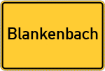 Place name sign Blankenbach, Unterfranken