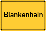 Place name sign Blankenhain, Thüringen