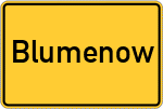 Place name sign Blumenow
