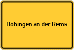 Place name sign Böbingen an der Rems