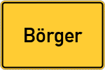 Place name sign Börger