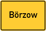 Place name sign Börzow