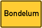 Place name sign Bondelum