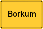 Place name sign Borkum
