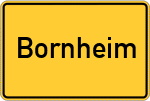 Place name sign Bornheim, Rheinland