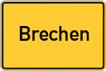 Place name sign Brechen