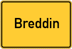 Place name sign Breddin