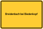 Place name sign Breidenbach bei Biedenkopf