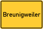 Place name sign Breunigweiler