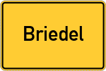 Place name sign Briedel