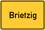 Place name sign Brietzig