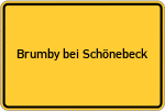Place name sign Brumby bei Schönebeck