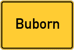 Place name sign Buborn