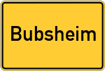 Place name sign Bubsheim