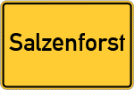 Place name sign Salzenforst