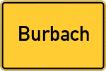 Place name sign Burbach, Eifel