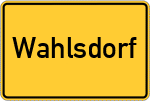Place name sign Wahlsdorf