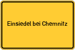 Place name sign Einsiedel bei Chemnitz
