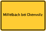 Place name sign Mittelbach bei Chemnitz