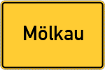 Place name sign Mölkau