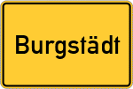 Place name sign Burgstädt, Sachsen