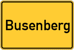 Place name sign Busenberg, Pfalz