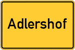 Place name sign Adlershof