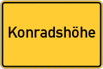 Place name sign Konradshöhe