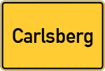 Place name sign Carlsberg, Pfalz