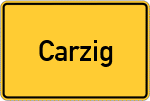 Place name sign Carzig