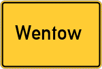 Place name sign Wentow 