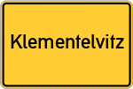 Place name sign Klementelvitz