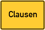 Place name sign Clausen, Kreis Pirmasens