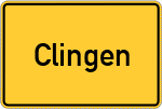 Place name sign Clingen