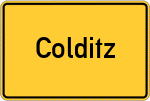 Place name sign Colditz