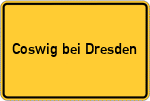 Place name sign Coswig bei Dresden