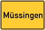 Place name sign Müssingen