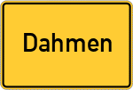 Place name sign Dahmen