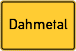 Place name sign Dahmetal