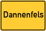Place name sign Dannenfels, Pfalz