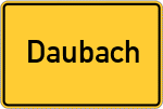 Place name sign Daubach, Westerwald
