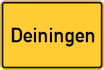 Place name sign Deiningen