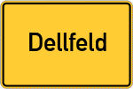 Place name sign Dellfeld